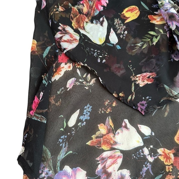 Poscilla Black Floral Open Front Kimono size L - Picture 17 of 17
